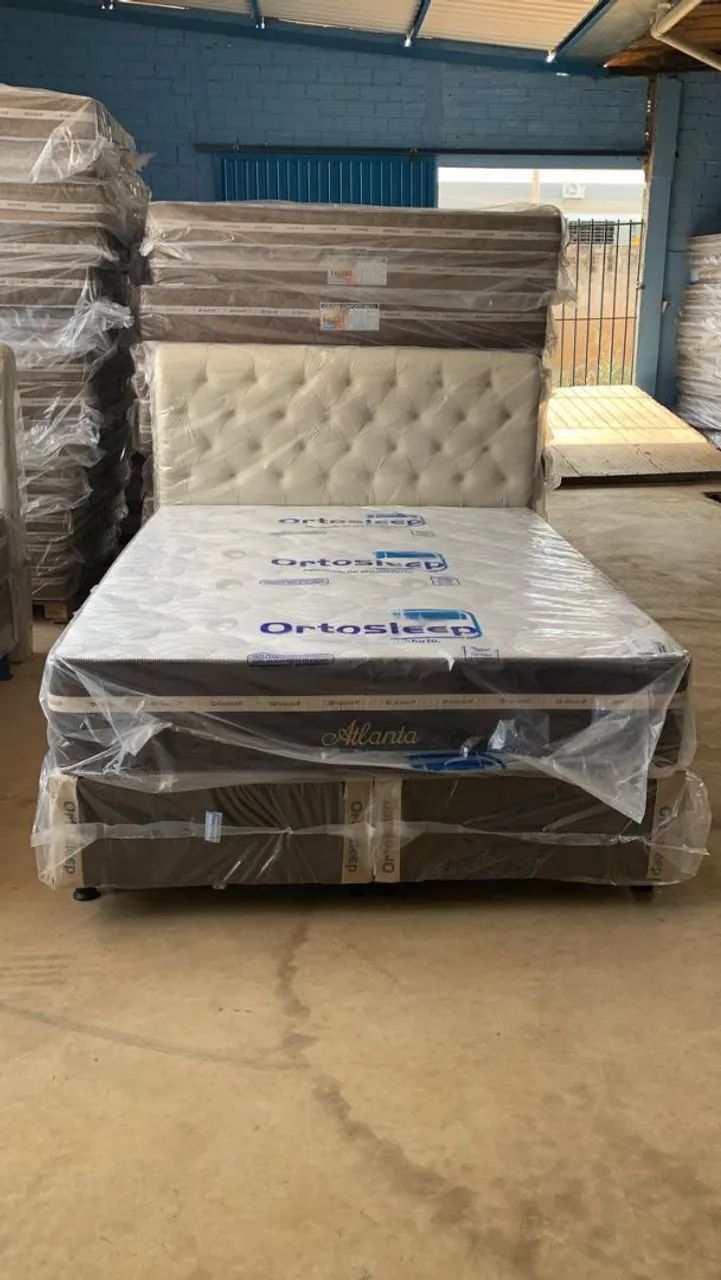 Cama casal com colchão molas ensacadas