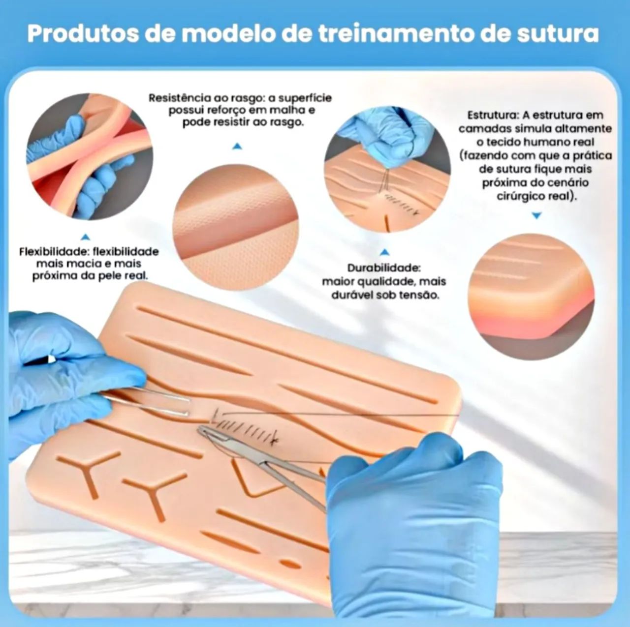 Kit Treino Veterinária com Pad Simulador + Instrumentais - 25 peças - Foto 3