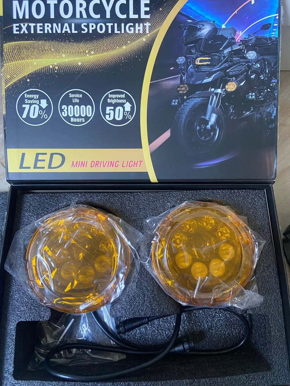 Luzes Milha Moto 4,5 polegadas, Alto e Baixo com DRL Âmbar, Milha, Neblina Big Trail - Foto 2