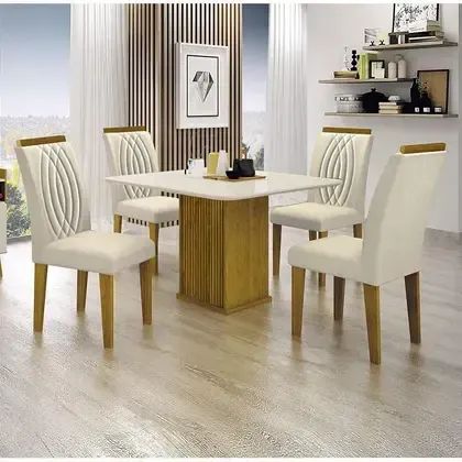 Mesa de jantar Napoli com 4 lugares e borda arredondada - Foto 3