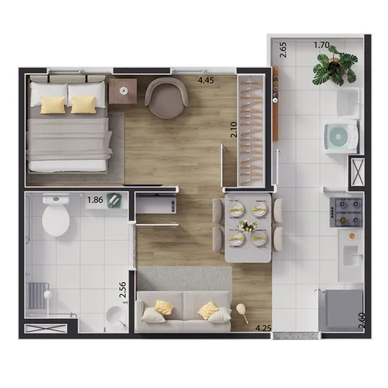 PLANTA 34m²