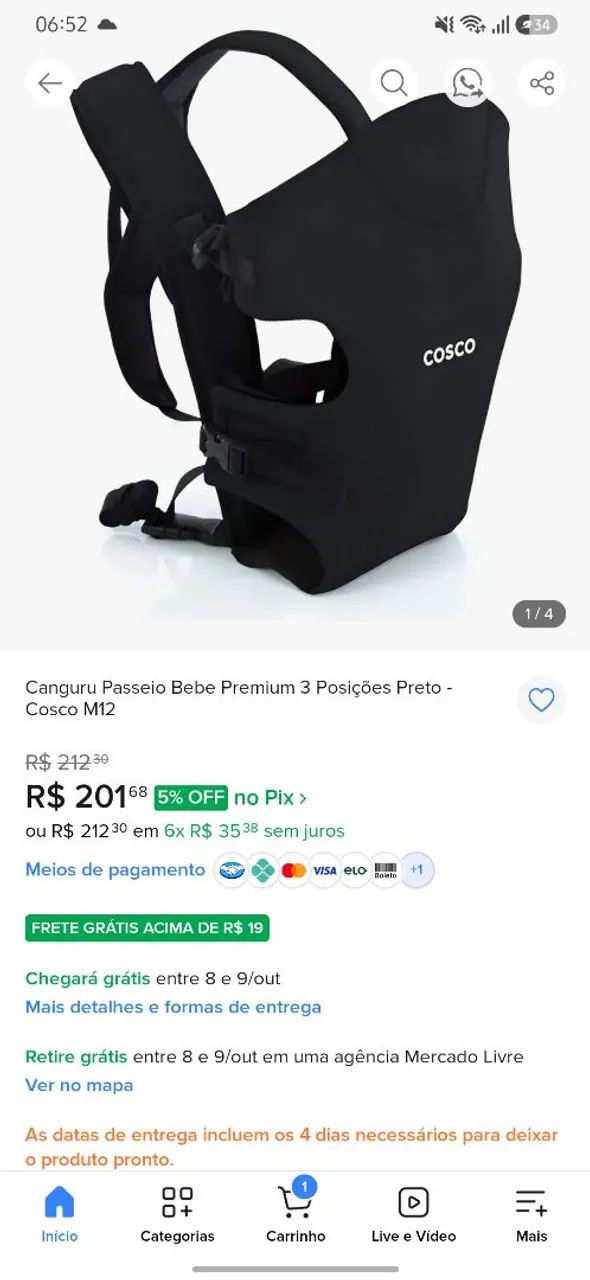 Canguru da marca cosco 
