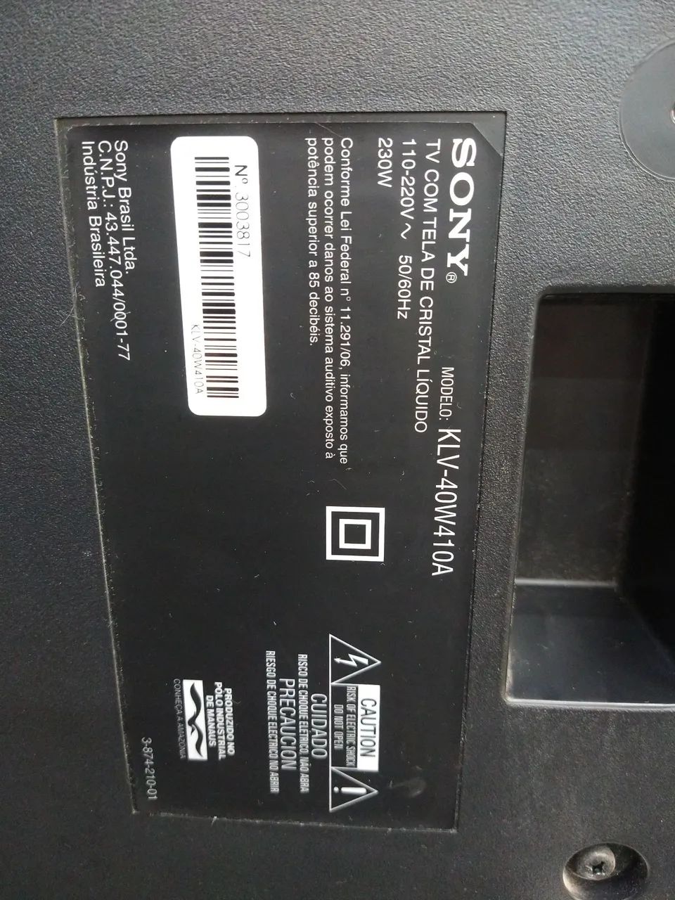Tv Sony KLV-40W410A tela quebrada  - Foto 2
