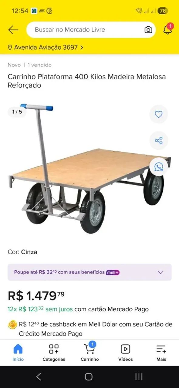 Carrinho plataforma 400kg - Foto 3