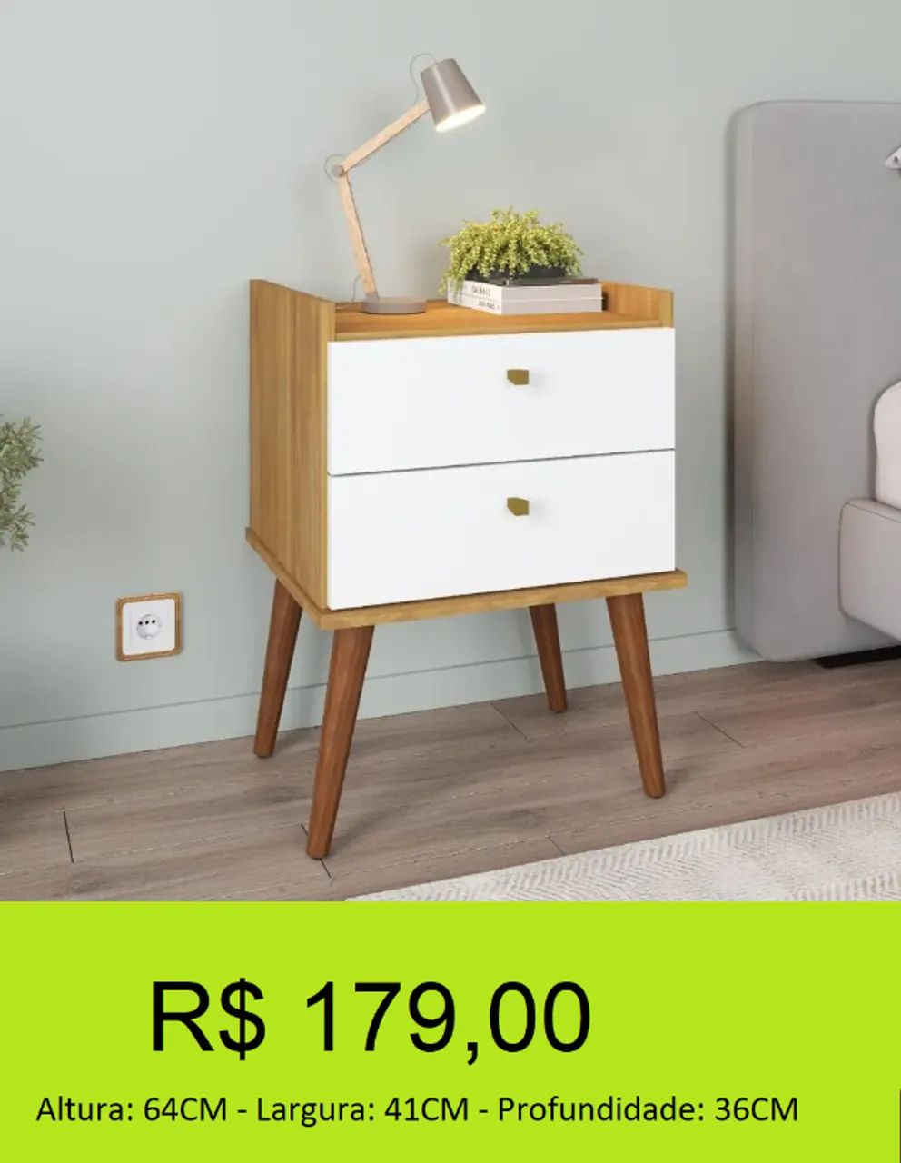 Mesa de cabeceira duas gavetas - compre hoje e retire hoje - Foto 2