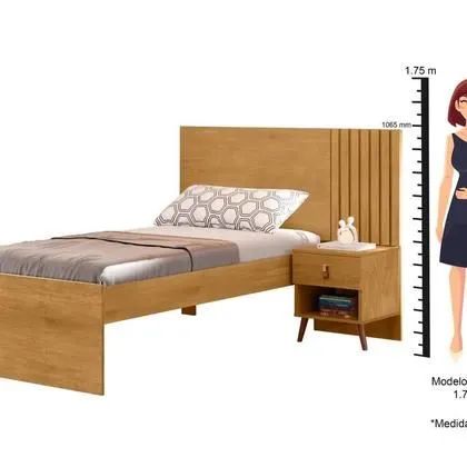 Cama de Solteiro Ripada em MDF e MDP Lady Nature  - Foto 3