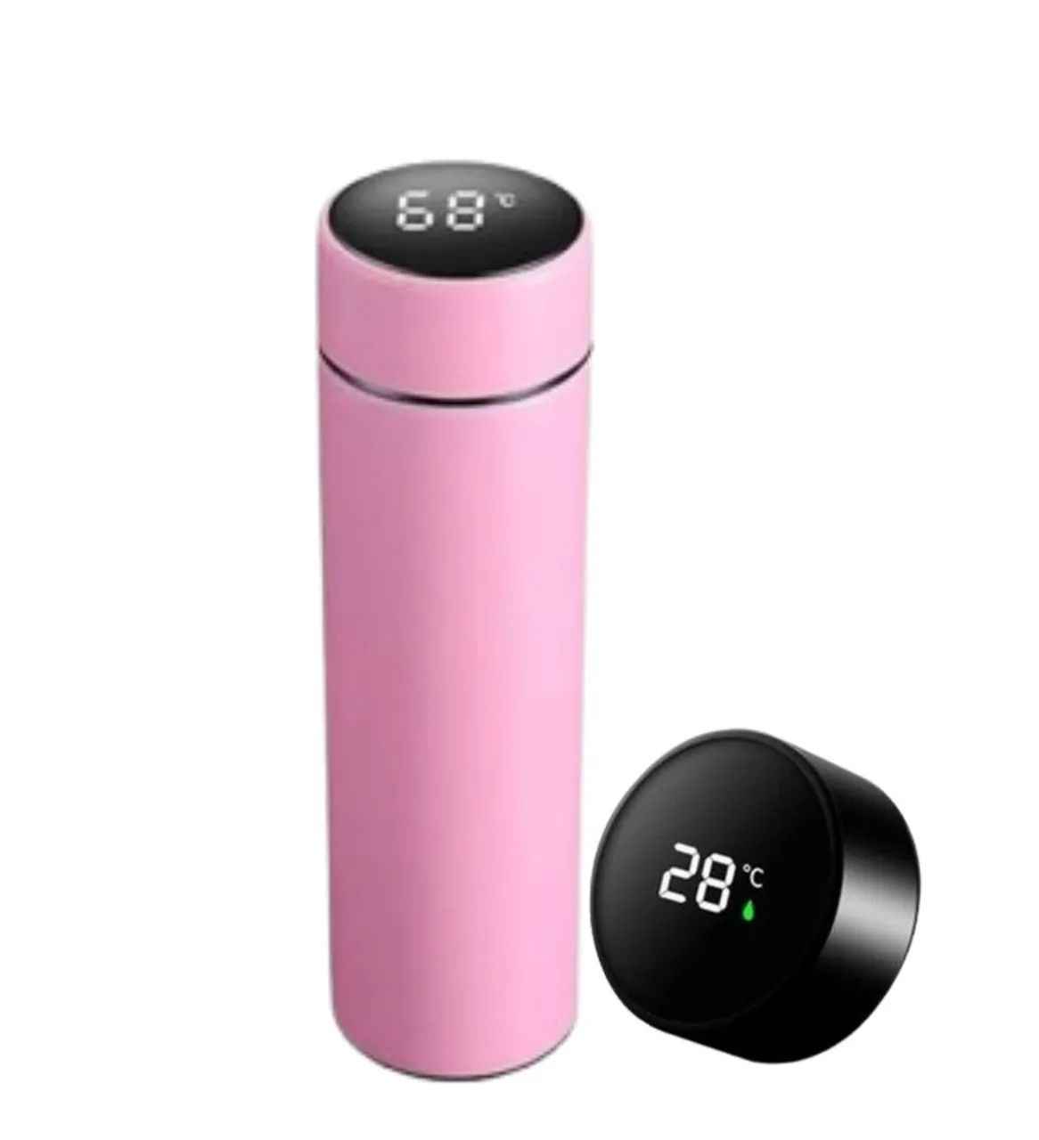 Garrafa Térmica Rosa com Termômetro Led 500ml - Foto 2