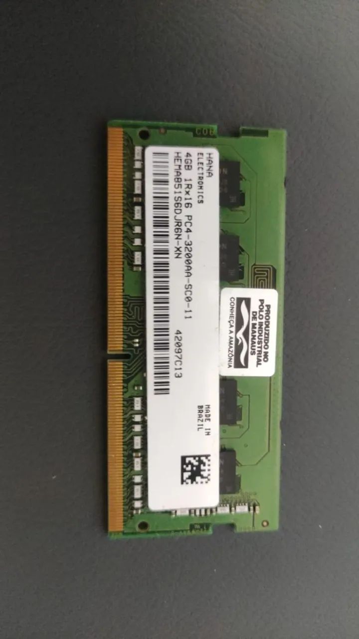 Memória Ram 4gb Pc4-3200aa Notebook