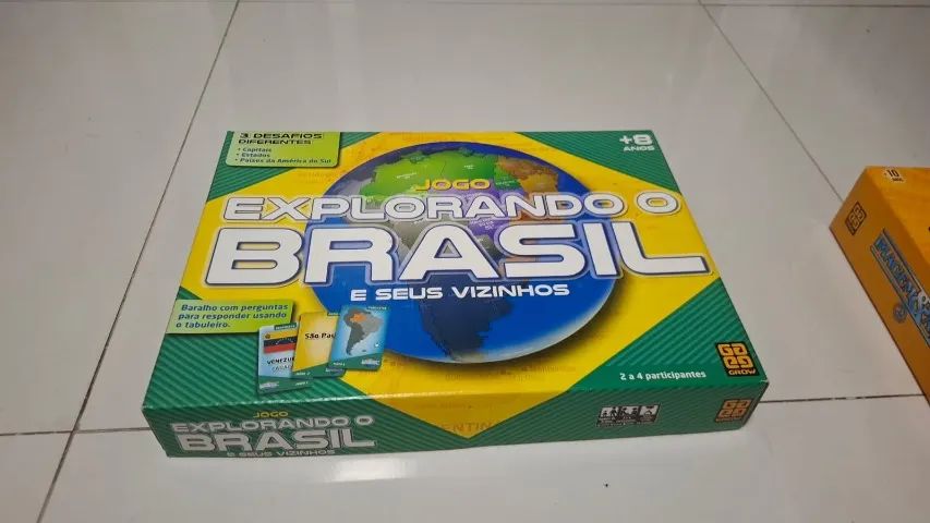 Jogo de Tabuleiro "Explorando o Brasil e seus vizinhos" da Grow.