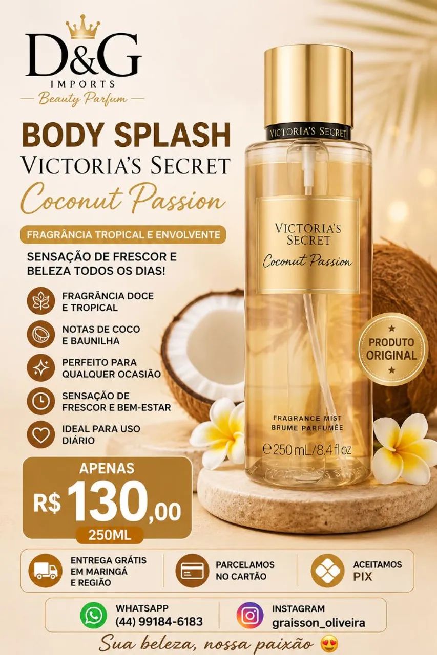 Body Splash Victoria's Secret Coconut Passion 250ml