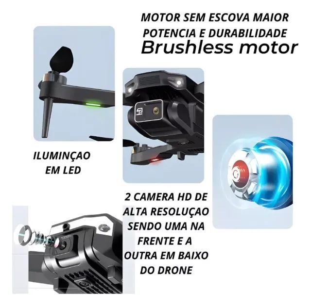 Drone H16 Motor Brushless 4k Duas Câmeras - Foto 5