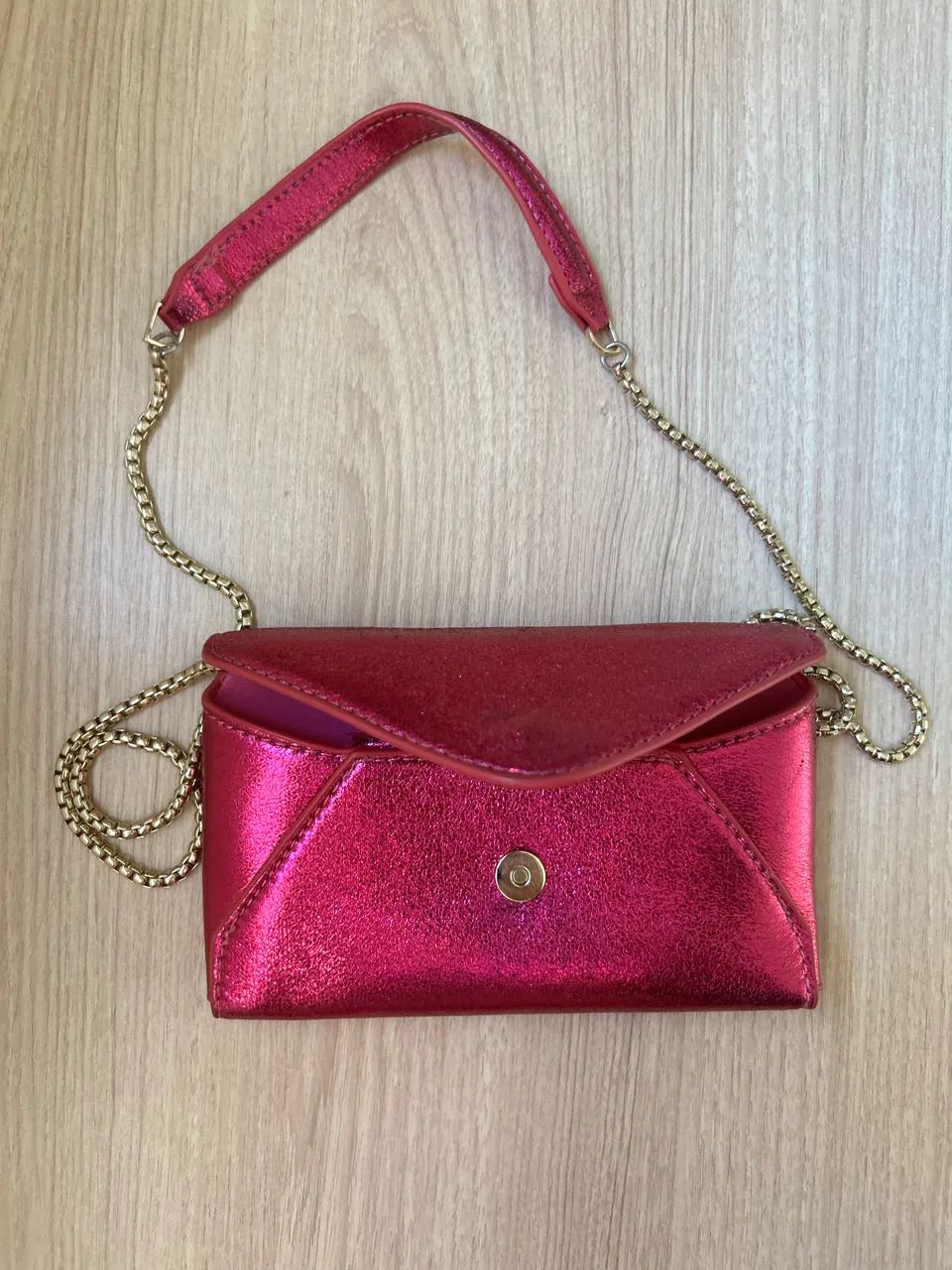 Bolsa Zara metálica rosa  - Foto 4