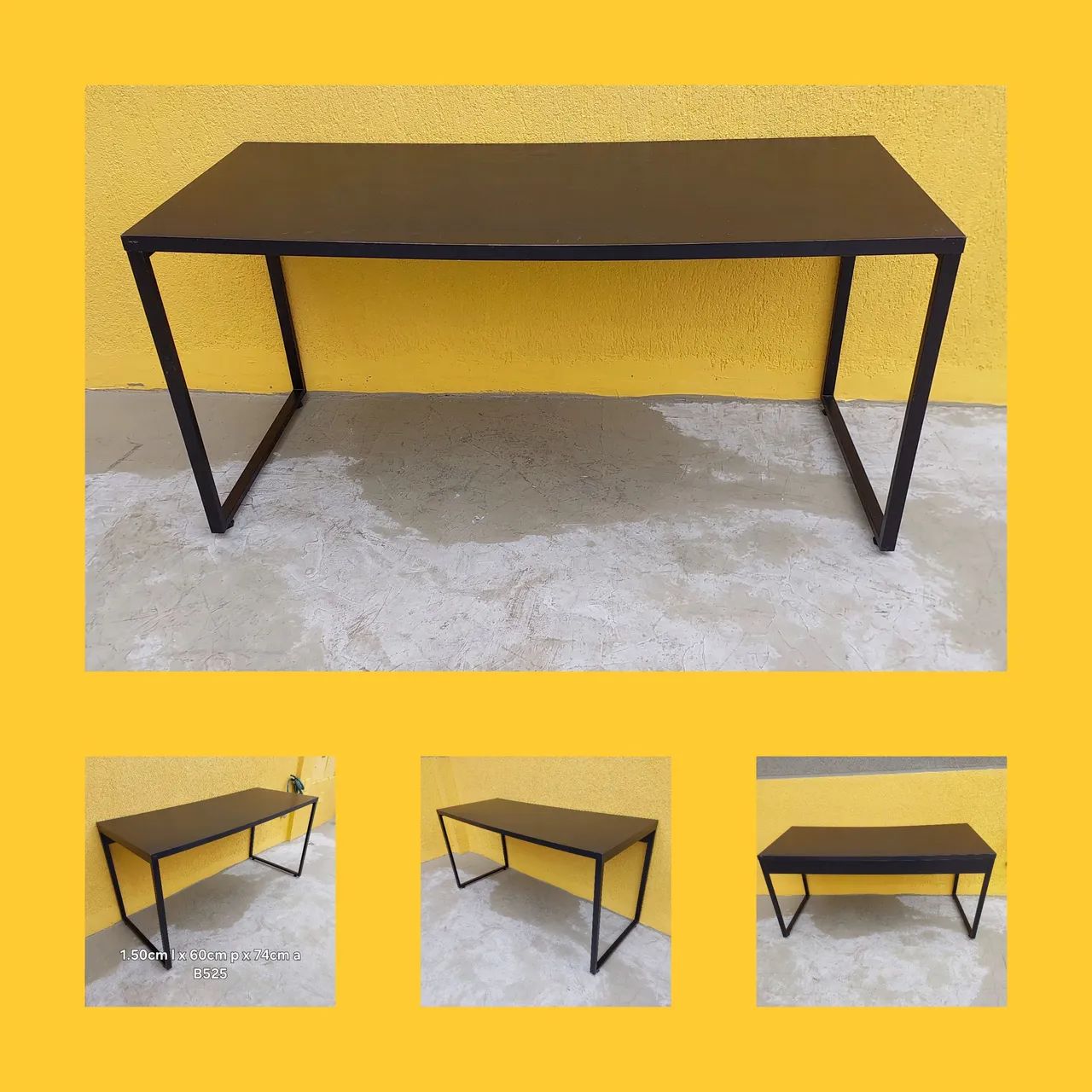 Mesa escritório preta 1.50x60cm