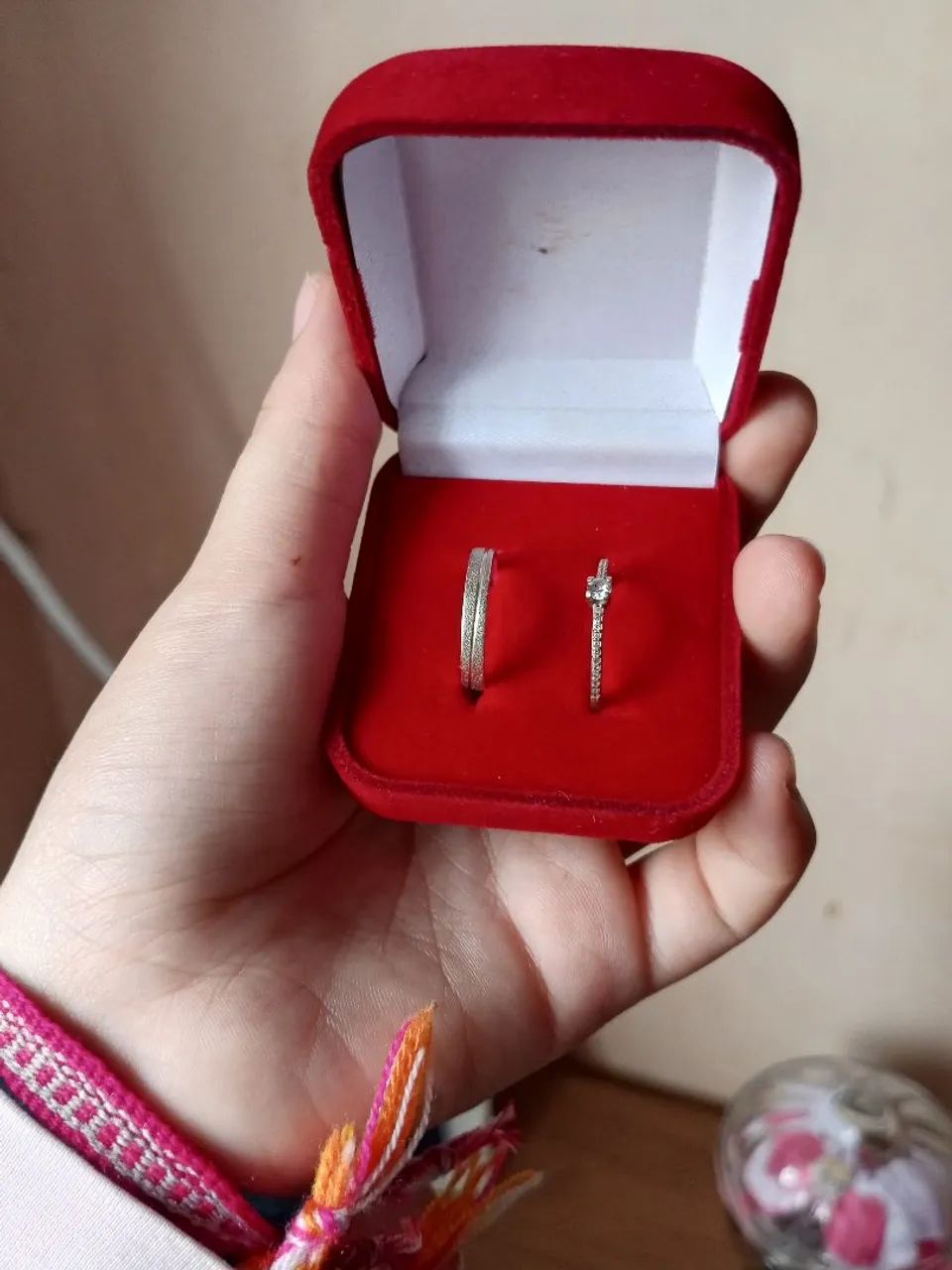 Vendo aliança e solitária, prata 950 - Foto 2