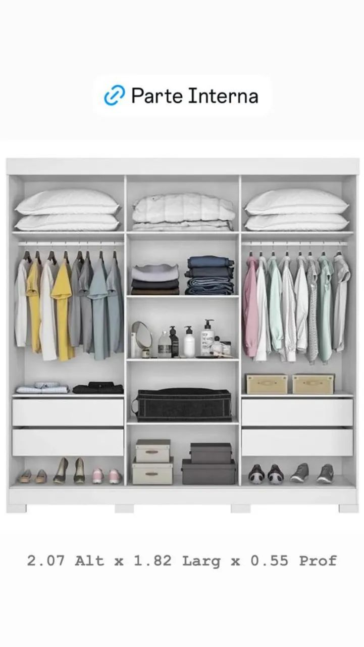 Guarda roupa NOVO, entrega+montagem  - Foto 2
