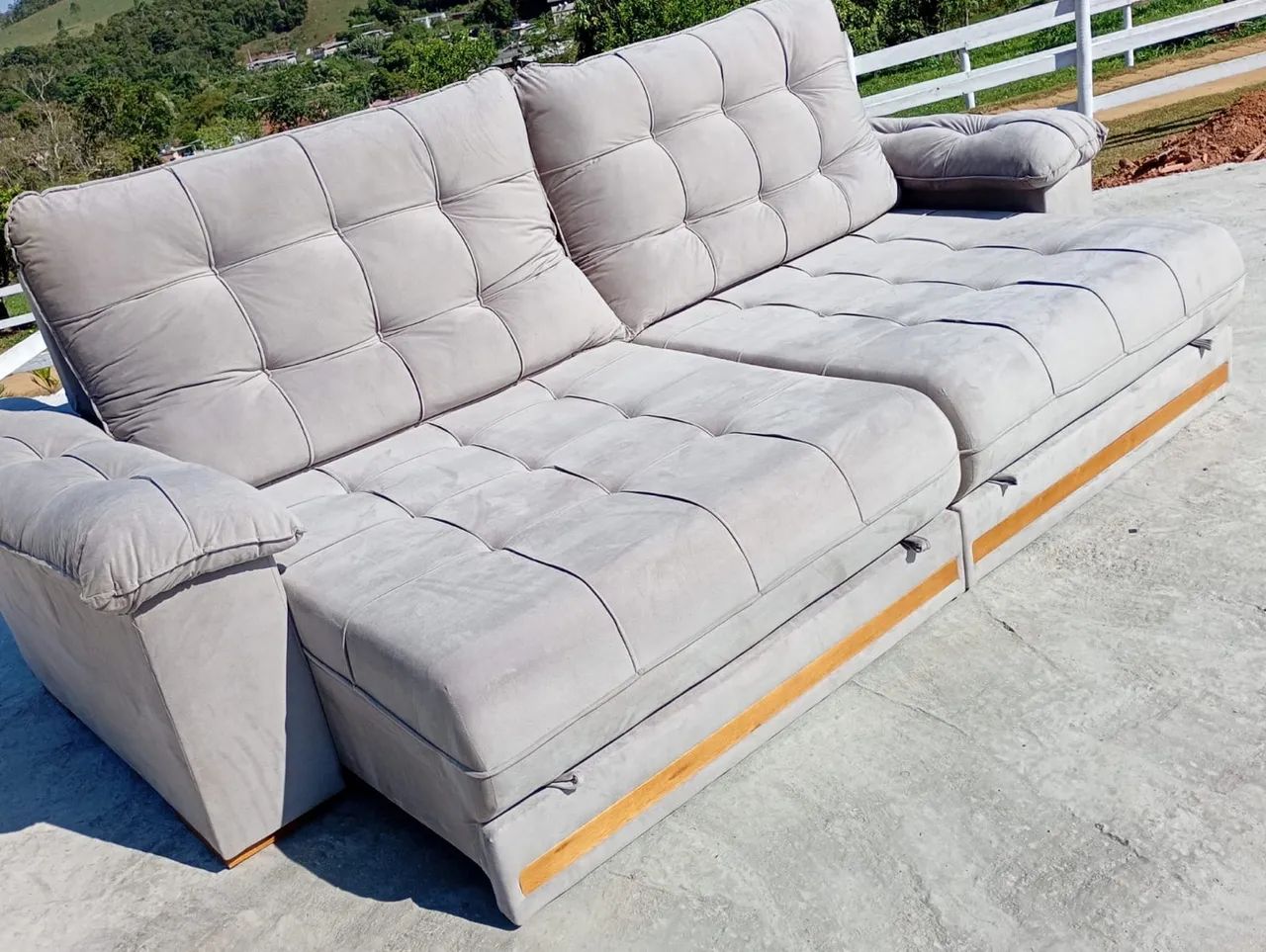 Sofa retratil bege 2,90 novo top !! - Foto 2