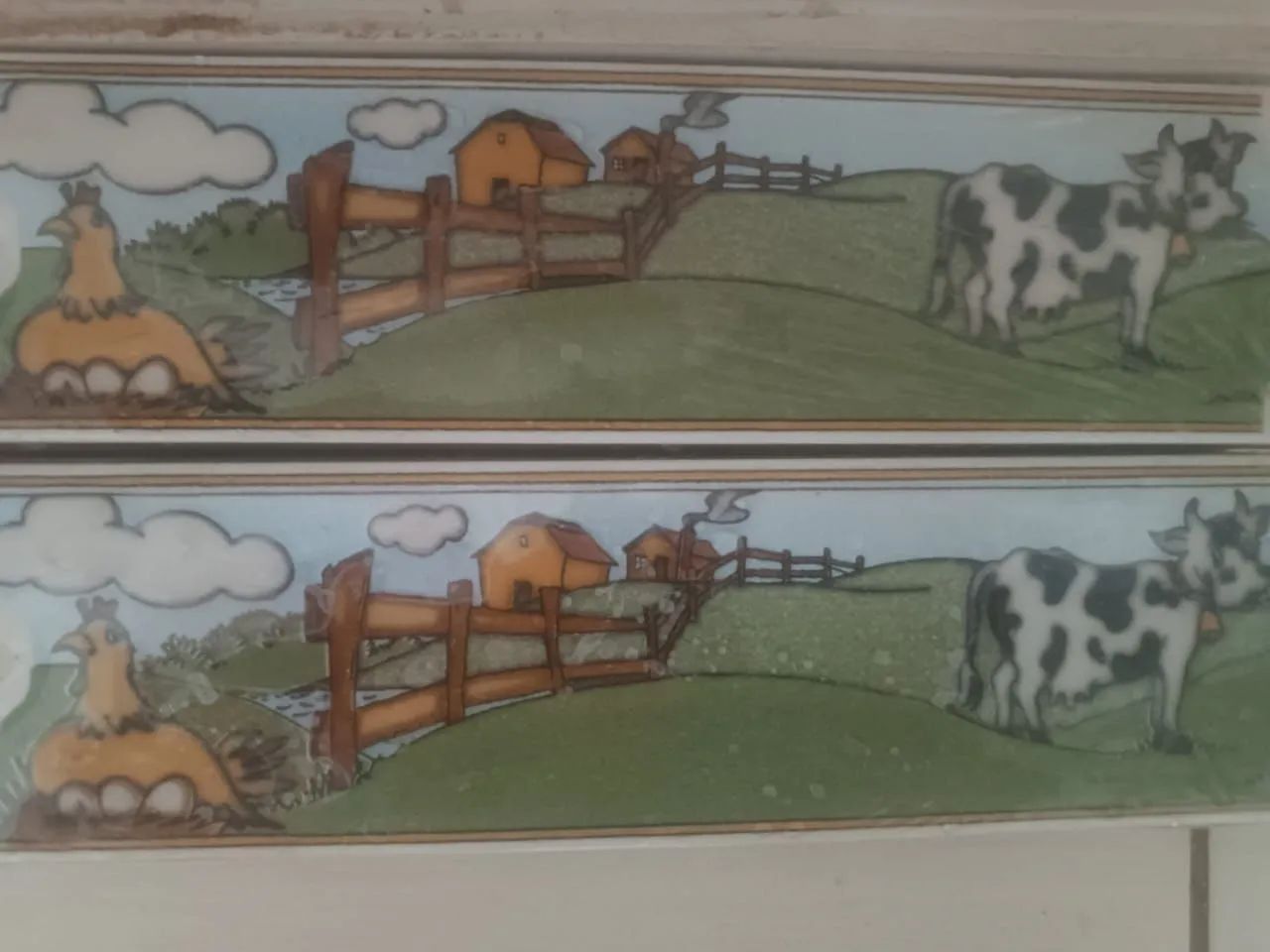 Decorative Ceramic Border Tiles for Kitchen - Farm Theme (Replacement/Old Stock) 20 pieces