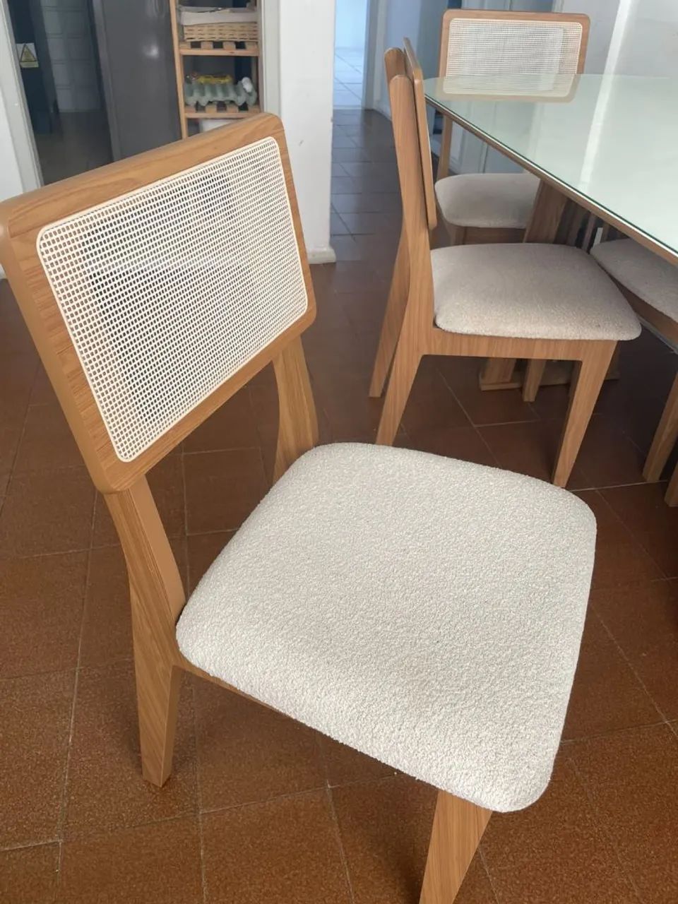 Mesa mdf tampo de vidro 6 lugares - Foto 2