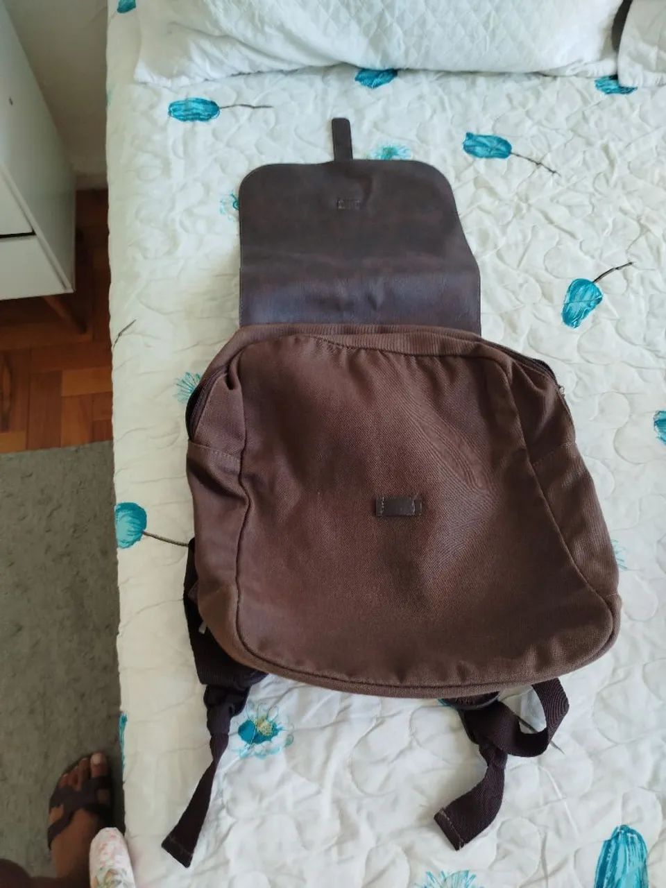 Mochila Napa com Couro Marrom<br>R$150,00 - Foto 3