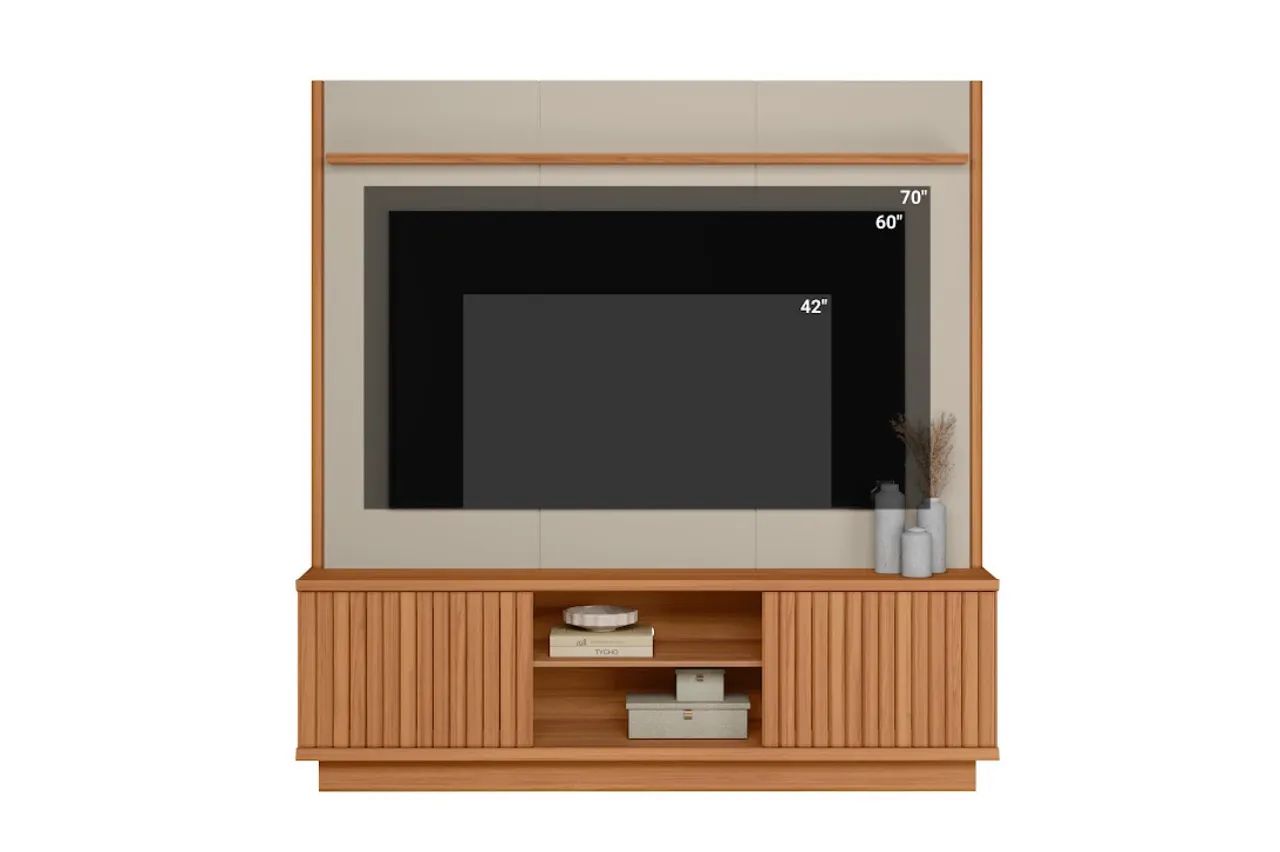 Painel Home Ripado com Portas de Correr - Foto 2