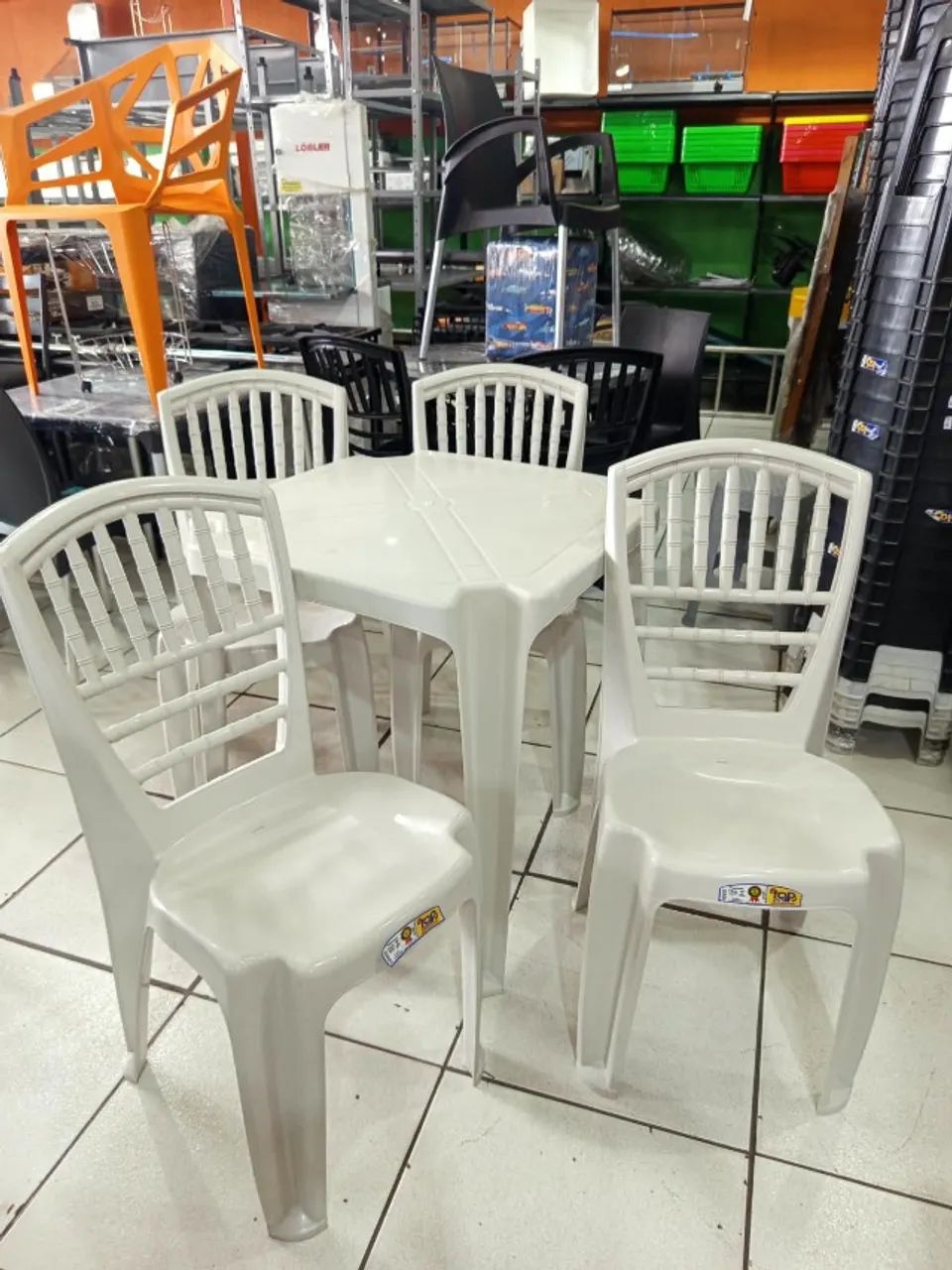 Jogo de mesa cadeira mexicana branco - Foto 3