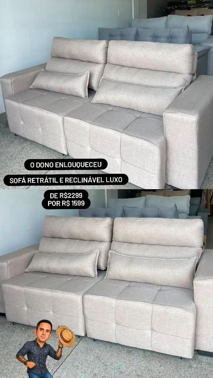 Sofá Retrátil e Reclinável - Direto da fábrica com Entrega gratuita 