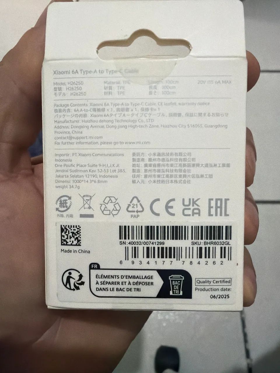 Cabo 6A  Type  Cabo Xiaomi Turbo Original  - Foto 2