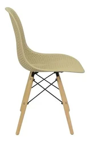 Cadeira Designer Colmeia Bege - Foto 2