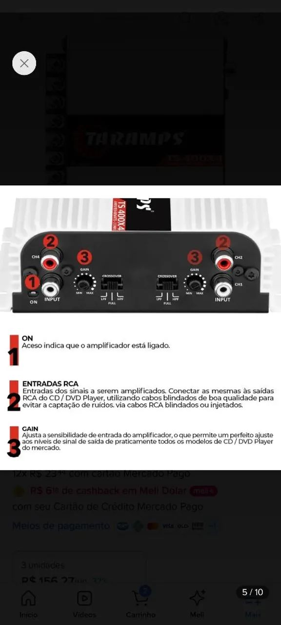 Módulo Taramps TS 400x4 ? NOVO NA CAIXA!  - Foto 4
