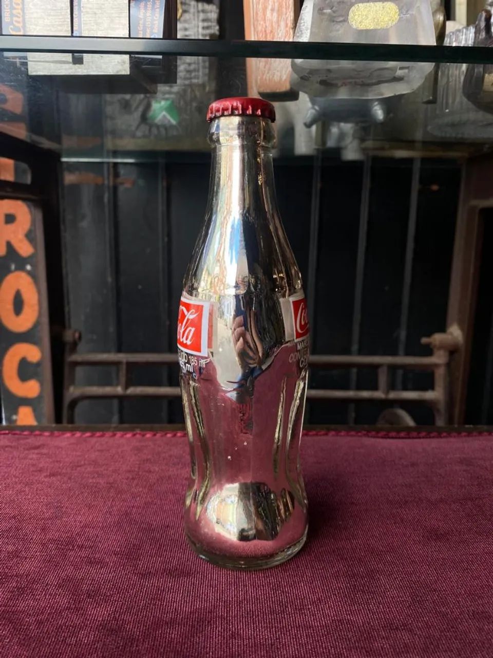 Garrafa antiga coca-cola cromada (ref:220) - Foto 2