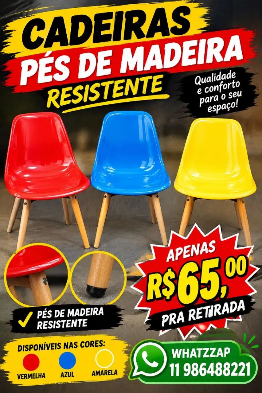Cadeiras várias cores