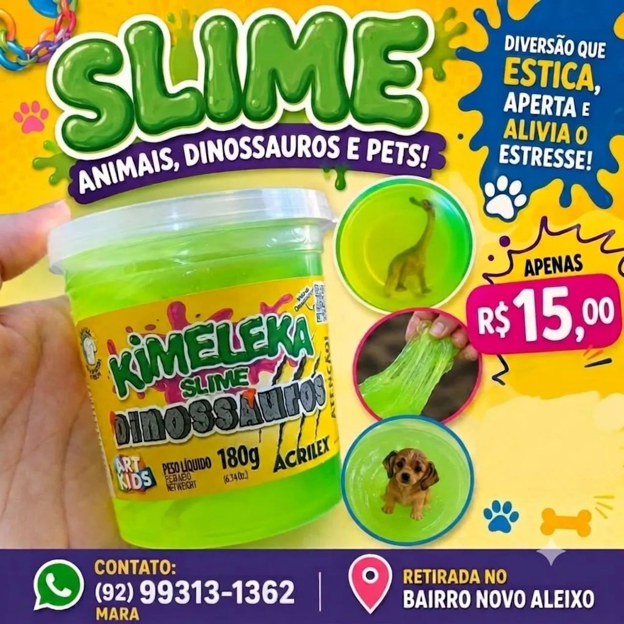 Slime com animais 
