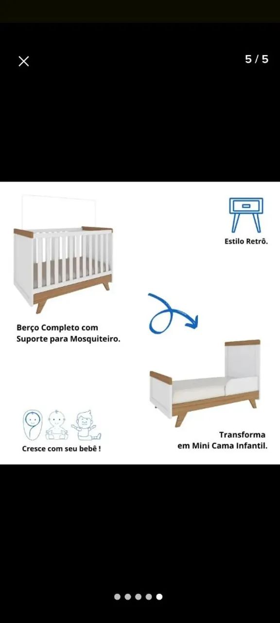 Berço americano Peroba com colchão D18! - Foto 5
