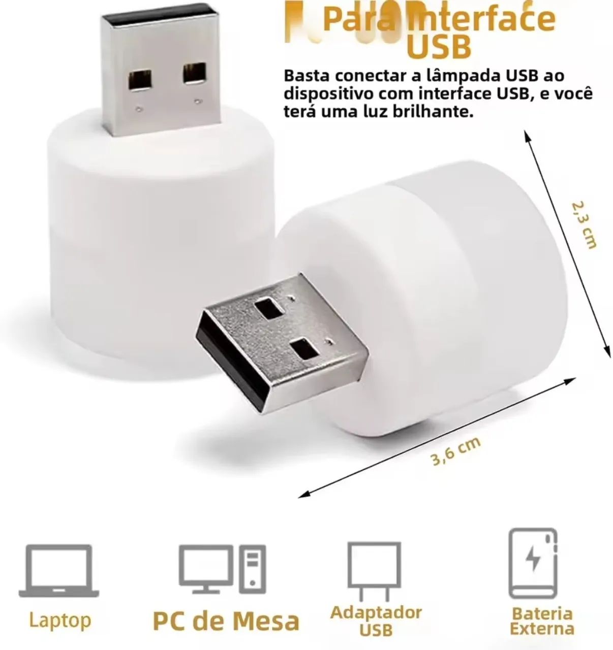 Mini luminária USB noturna  - Foto 5