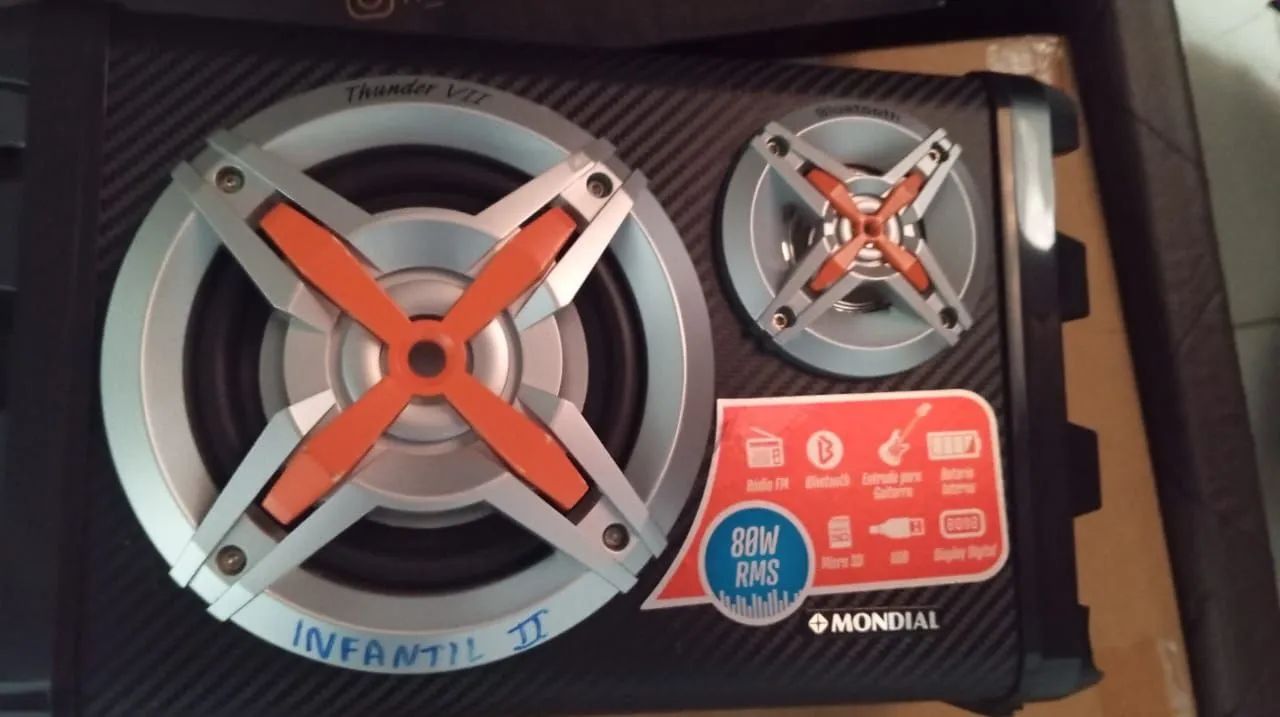 Caixa de Som MonCaixa amplificasa Mondial Multi Connect Thunder VII MCO-07
