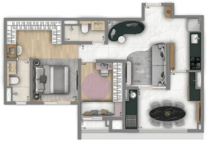 PLANTA 68m²