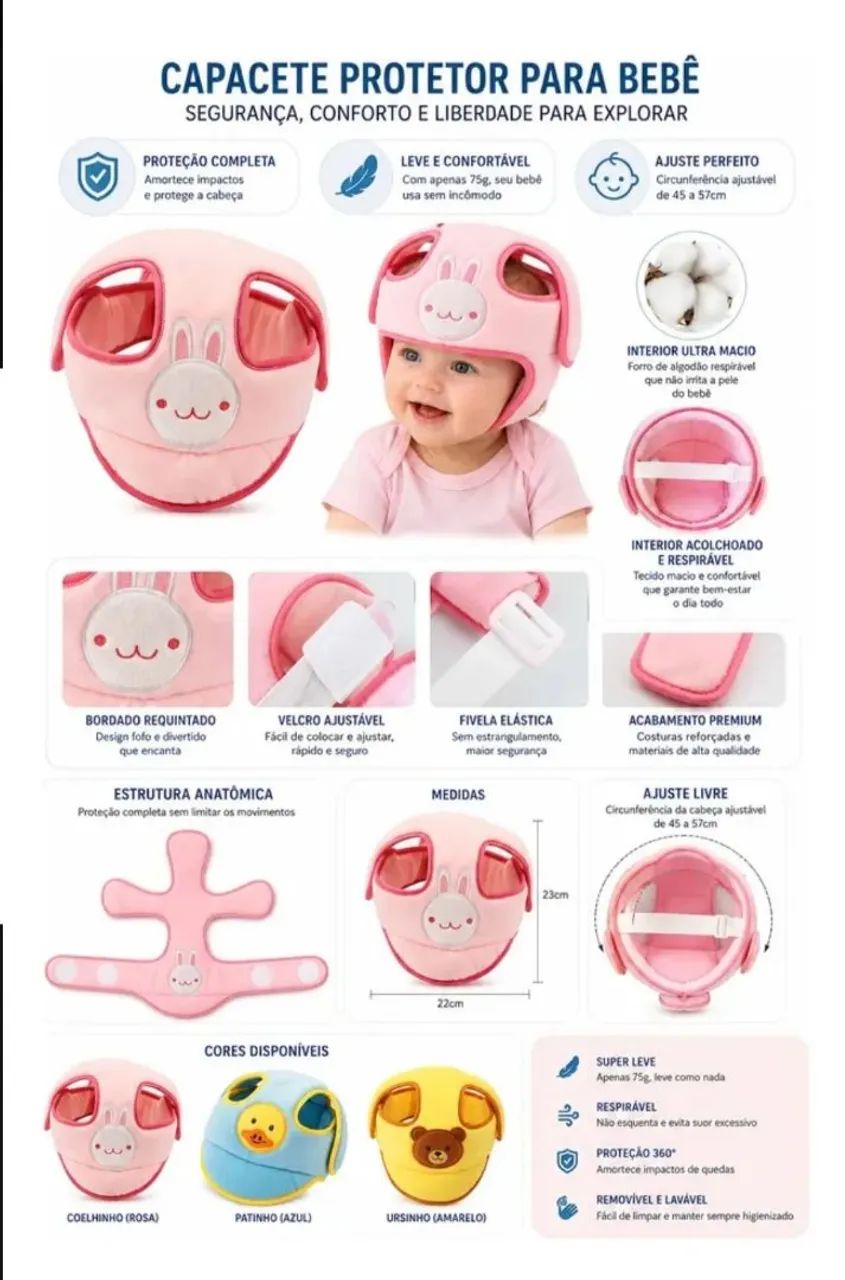 Capacete protetor para bebê 