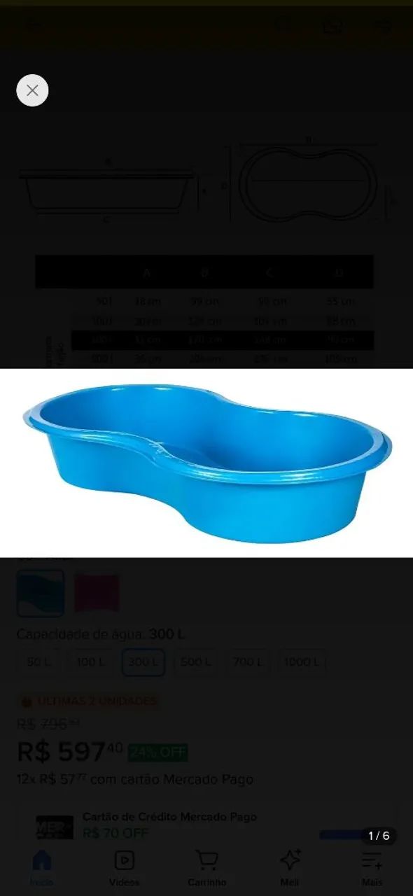 Piscina feijão 1000 litros - Foto 2