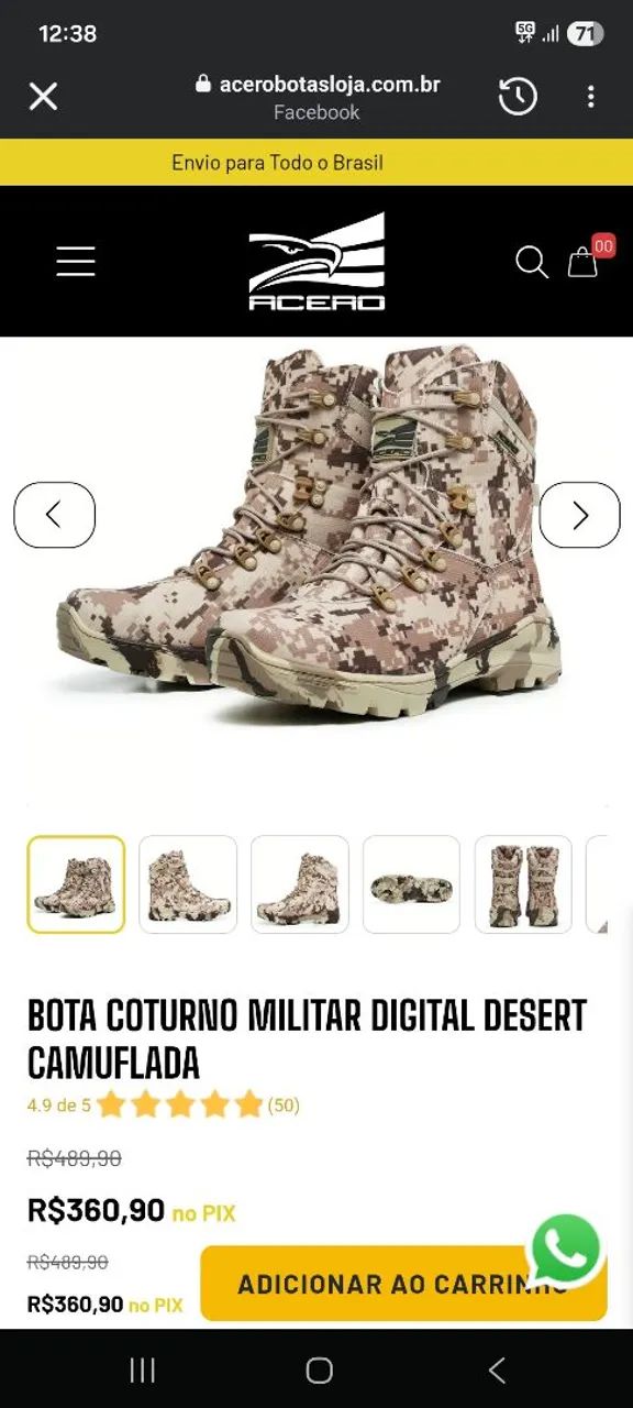 BOTA TÁTICA CAMUFLADA 