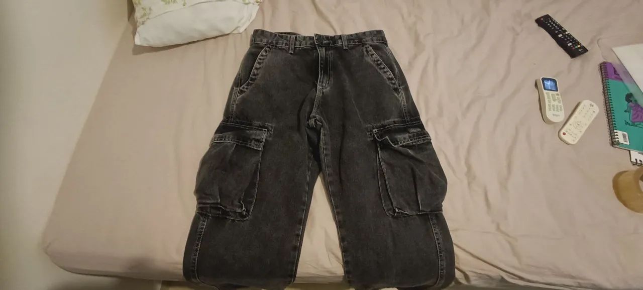 Calça cargo wide leg 