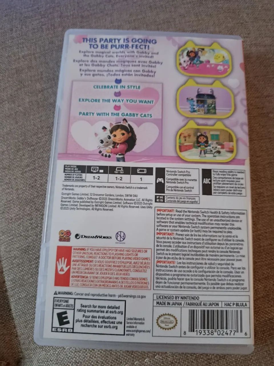 Jogo Nintendo SWITCH casa da gabby