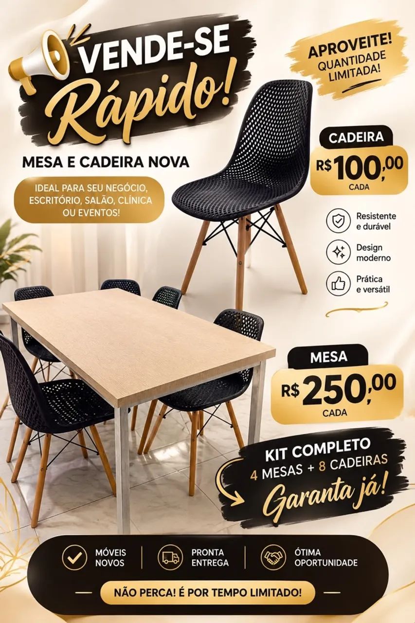 Vende-se rapido mesas e cadeiras 