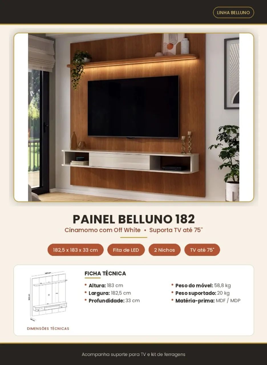 Painel para TV até 65 polegadas 
