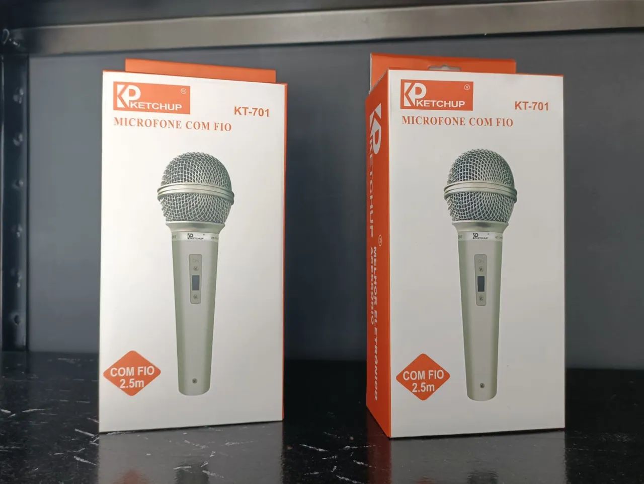 Microfone com fio 2 metros promoção 