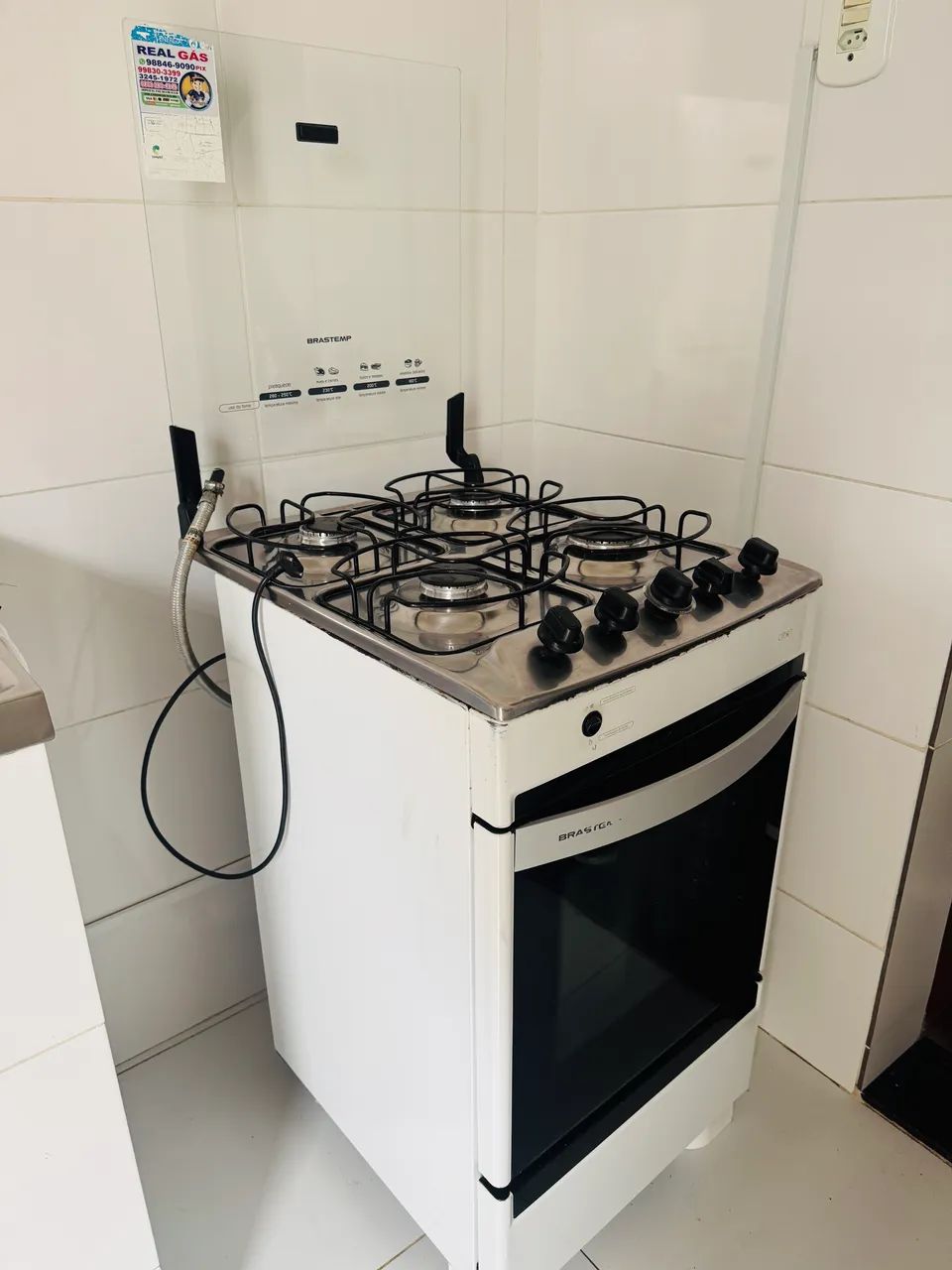 Fogão Brastemp Clean 4 Bocas Branco - Acendimento Automático - Funcionando Perfeitamente - Foto 3