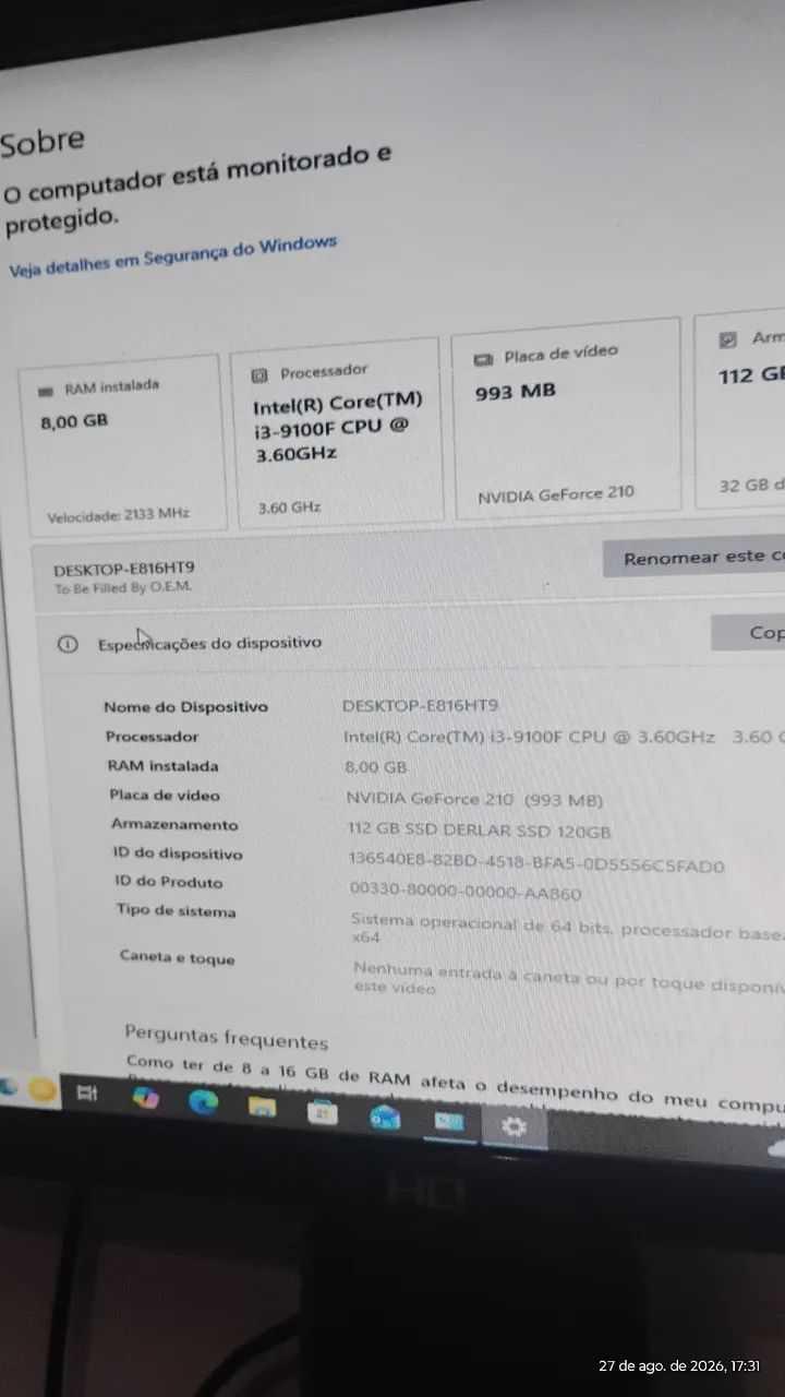 CPU i3 nona geração com placa de video. - Foto 5