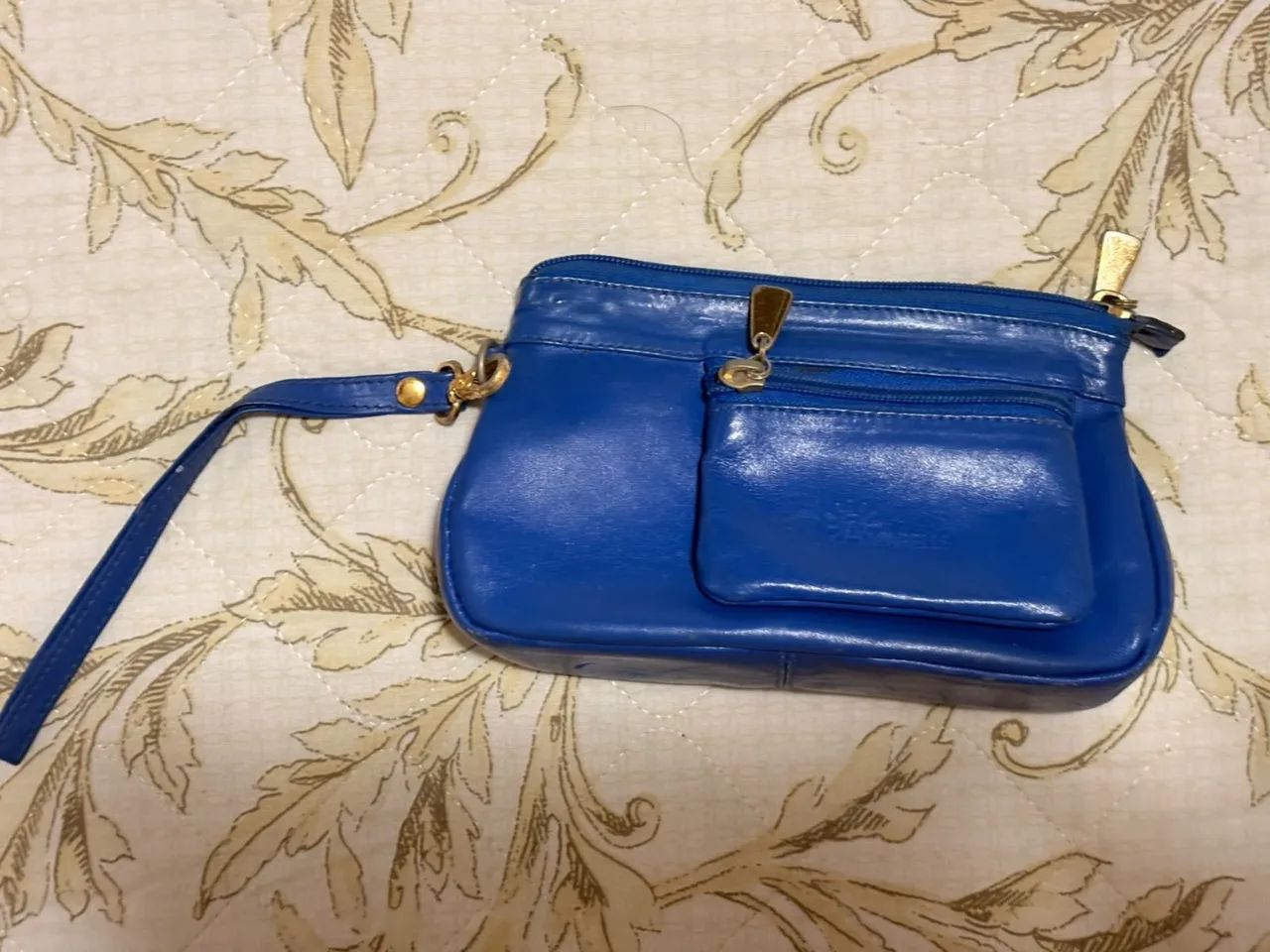 Bolsa amarelle azul de couro - Foto 4