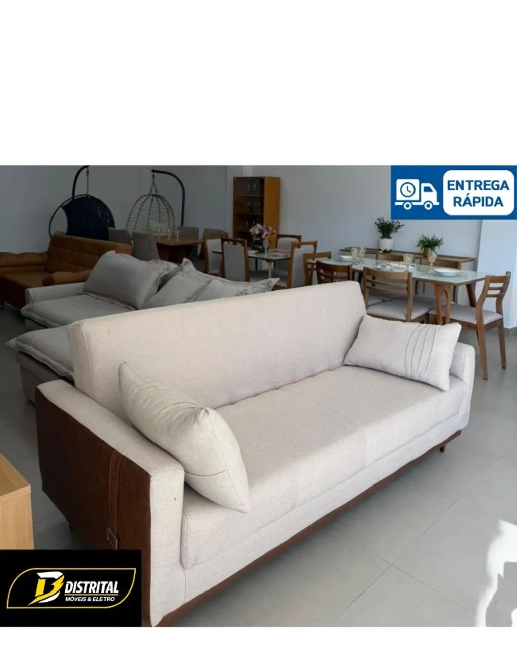 Sofá Cama Esther Matrix 3 Lugares 2,03M Pronta Entrega - Foto 2