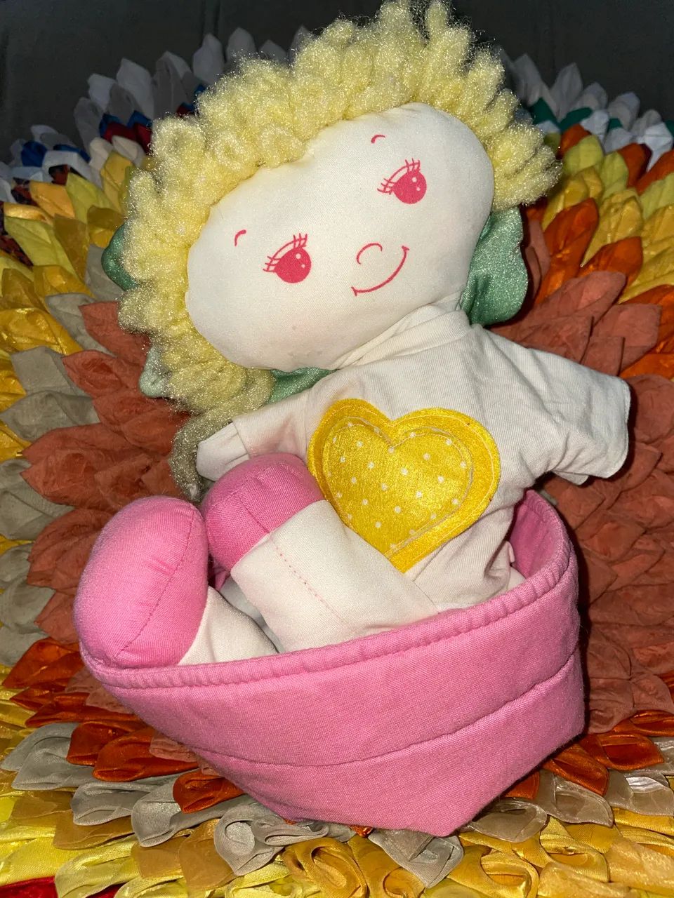 Boneca menina flor antiga estrela - Foto 5