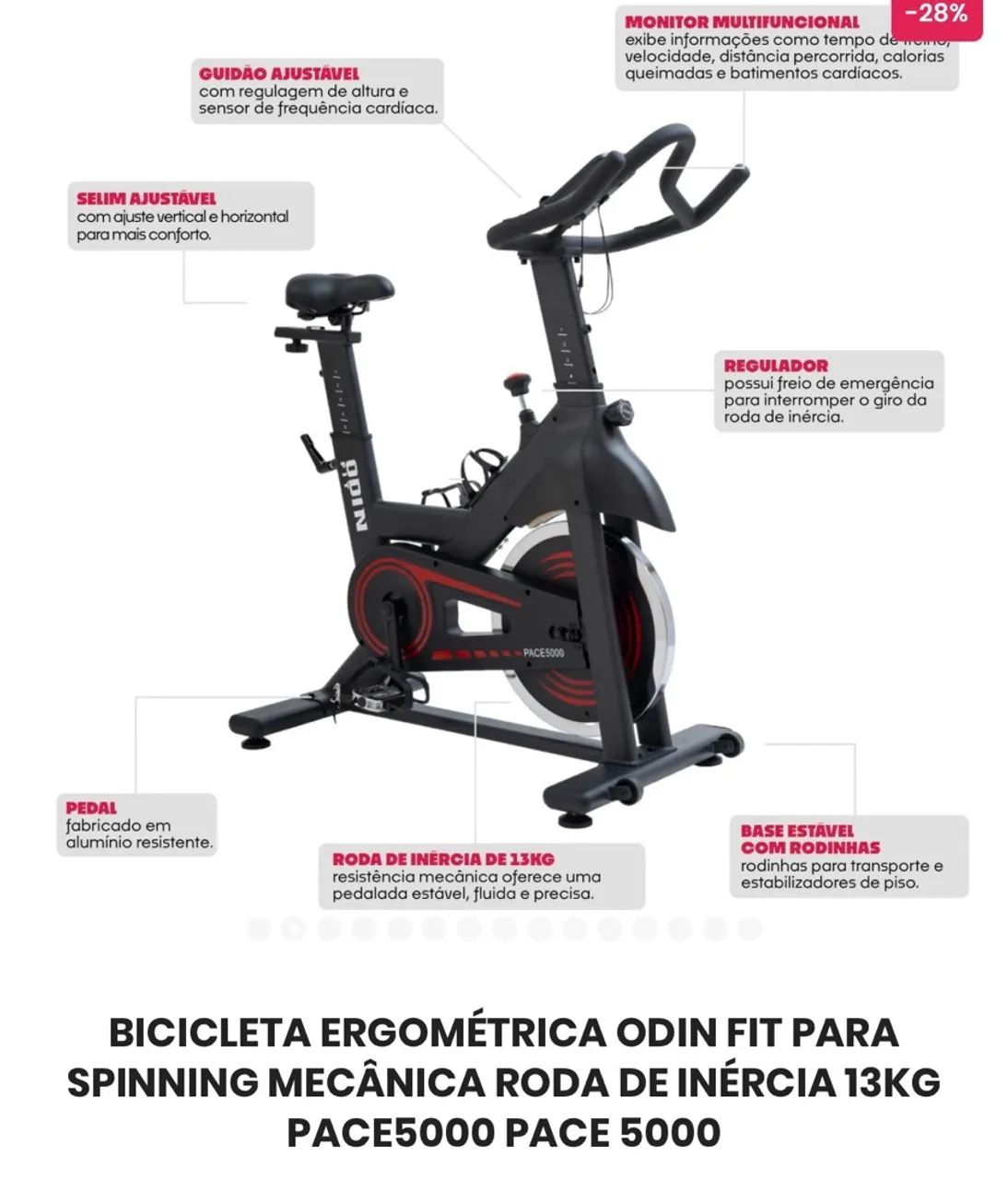 bicicleta ergométrica odin fit  - Foto 2